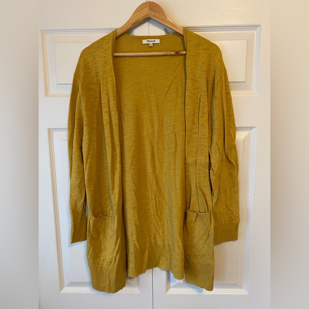 Madewell Mustard Cardigan with pockets - Size Medium